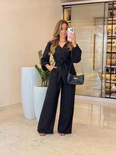 542 - Conjunto linho marrant | detalhe em botões manga bufante