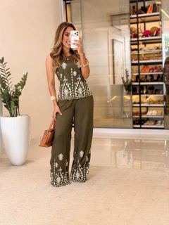 Imagem do 804 - Conjunto linho bordado | regata