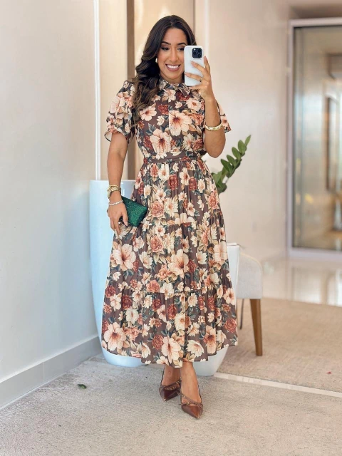 991 - Vestido Crepe | detalhe no busto - comprar online