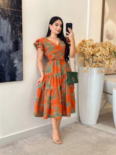 1111 - Vestido Crepe | Manga dupla