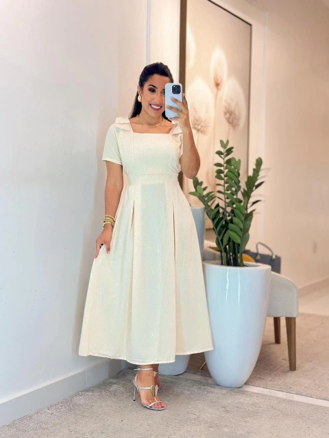 756 - Vestido Duna | detalhe laço - comprar online