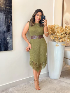 562 - Vestido tricô | com franjas - Loja Boa Forma