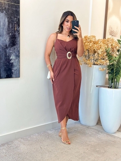 587 - Vestido linho | detalhe no busto - comprar online