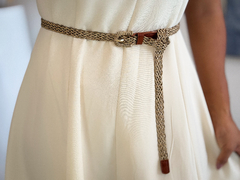 Cinto palha | detalhe couro - comprar online