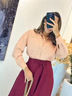 550 - Camisa Social | linho com bolso - Loja Boa Forma