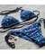 Biquíni Cortininha Oncinha Canelado Azul Escuro/Preto - comprar online