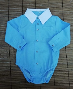 Body manga larga de género camisero