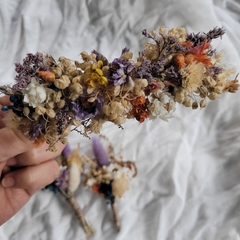 Tocado de flores secas con colores a eleccion - Polakdeco