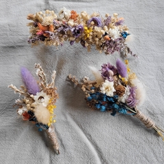 Imagen de Tocado de flores secas con colores a eleccion