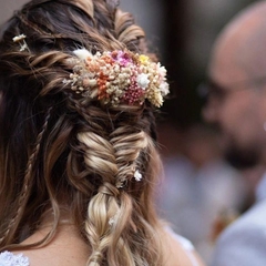 Tocado de flores secas con colores a eleccion - comprar online