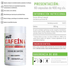 Cafeína 200mg 60 caps.- ENA - comprar online