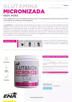 Glutamina micronizada 150g.- ENA - Tienda de suplementos MDQ