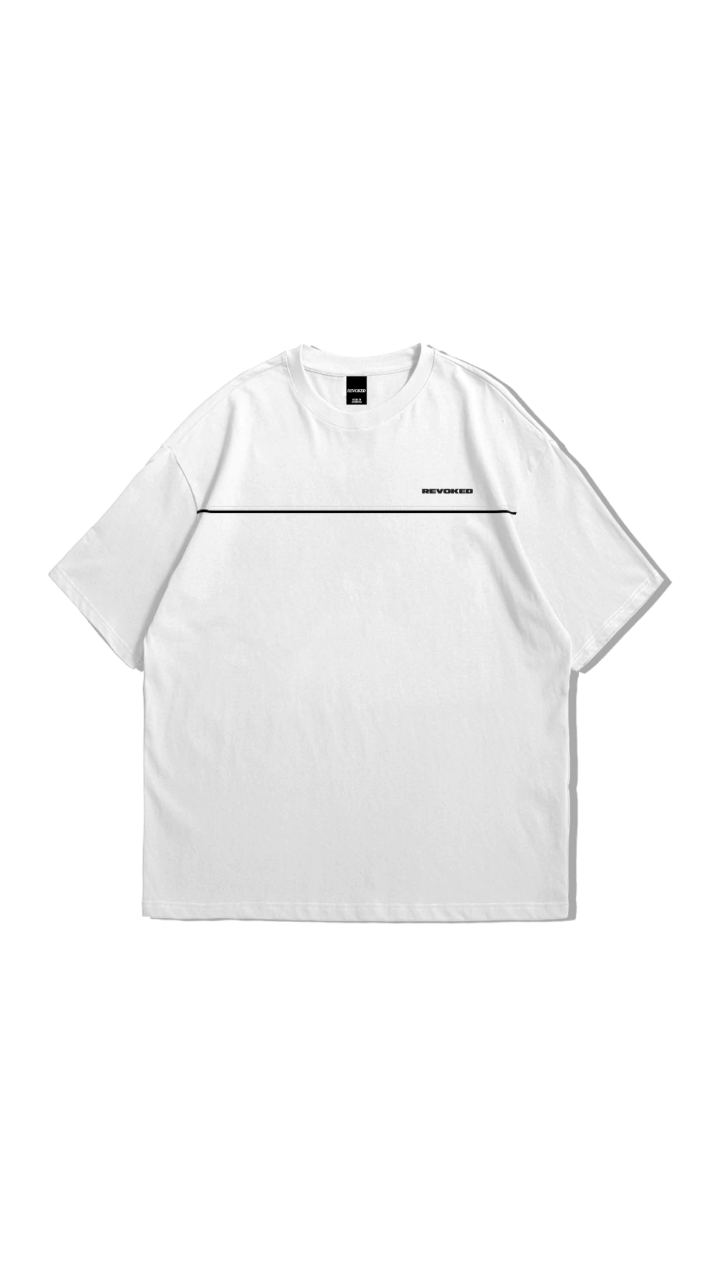 BASIC OVERSIZE VIVO BLANCA (BORDADO NEGRO)