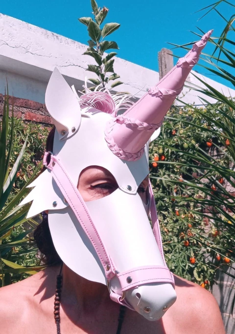 Máscara de cuero de Unicornio