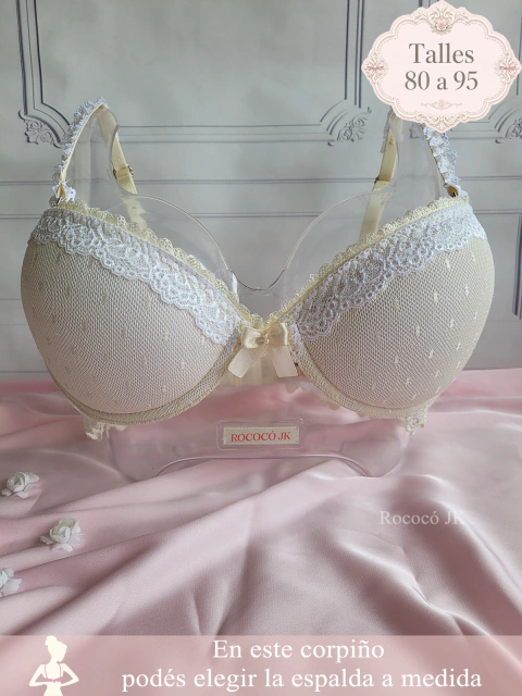 Corpiño amour (taza soft) Natural con blanco