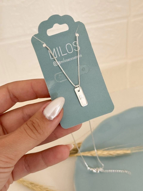 Colar Pingente Personalizável Plaquinha