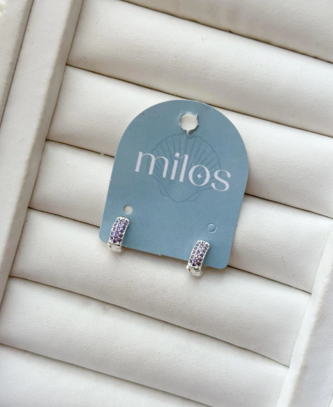 Argolinha Cravejada com Zircônias Lilás - comprar online