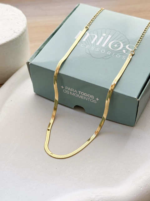 Choker Fita Fina no Banho de Ouro - comprar online