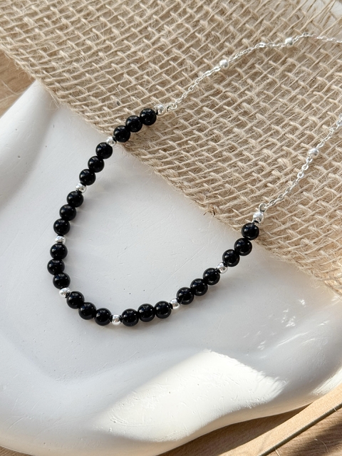 Choker Esferas Pretas na Corrente Bolinhas - comprar online