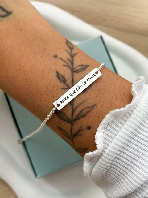Pulseira Personalizada a Laser Plaquinha com Frase (LEIA A DESCRIÇÃO) - comprar online