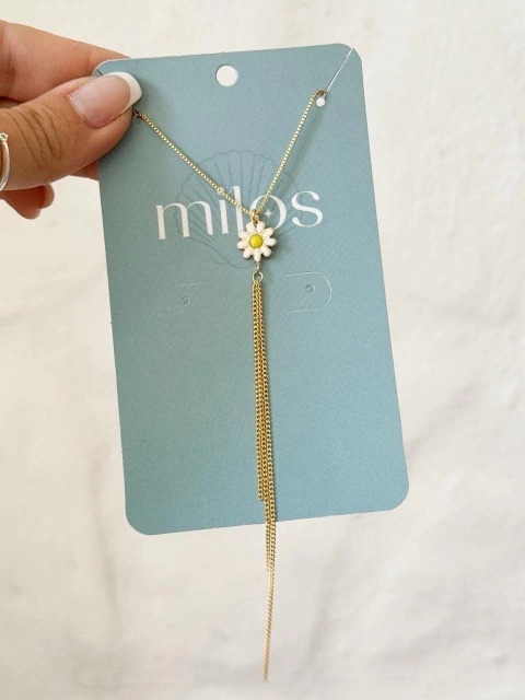 Colar Margarida com Correntinhas no Banho de Ouro - comprar online