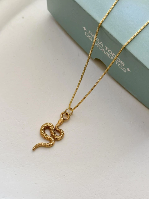 Colar Cobra no banho de ouro - comprar online