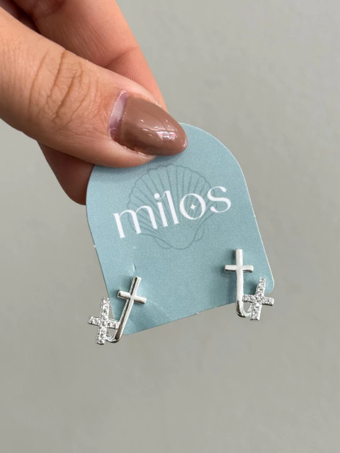 Brinco Crucifixo Cravejado - comprar online