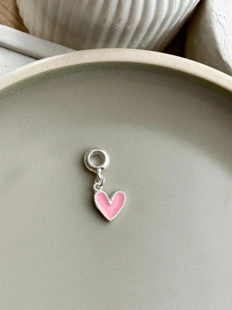 Berloque Coração Resinado Rosa - comprar online