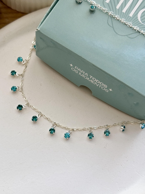 Choker Pontinhos de Luz Azuis - comprar online