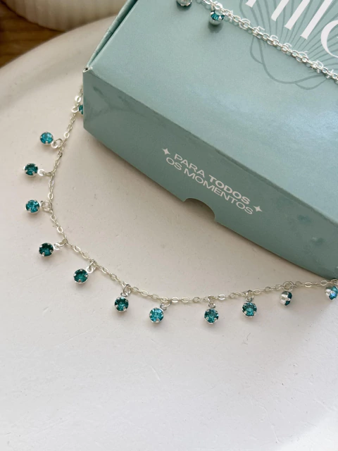 Choker Pontinhos de Luz Azuis - comprar online