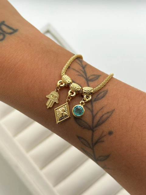 Pulseira Estilo Pandora Mística no Banho de Ouro - comprar online