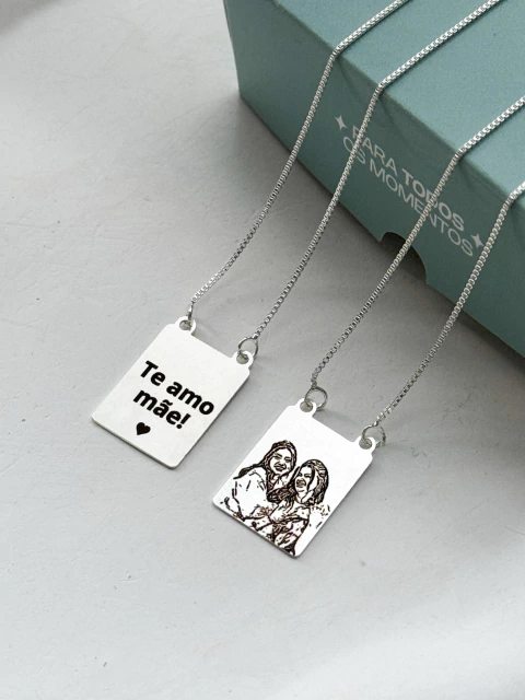 Escapulário Personalizado à Laser Banho de Prata (LEIA A DESCRIÇÃO) - comprar online