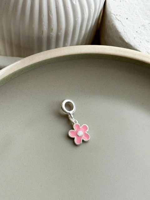 Berloque Flor Resinada Rosa - comprar online