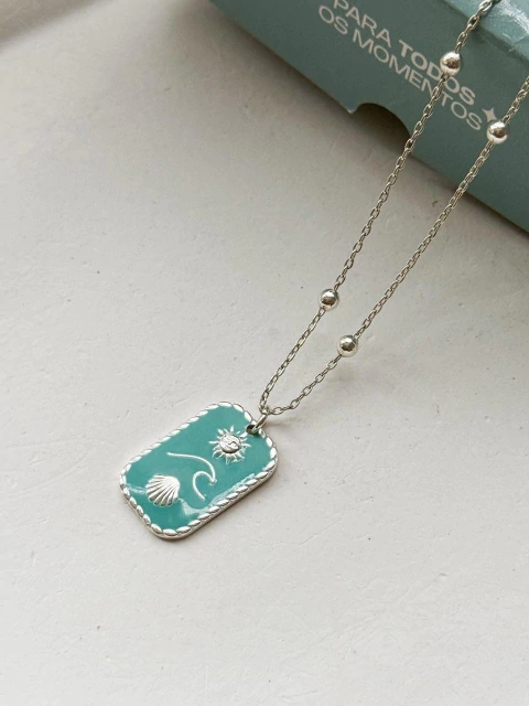 Colar Plaquinha Praiana Resinada - comprar online