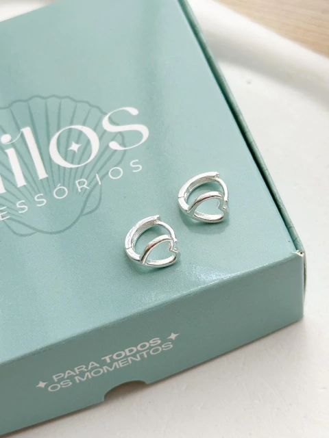 Argolinha Click Coração Vazado - comprar online