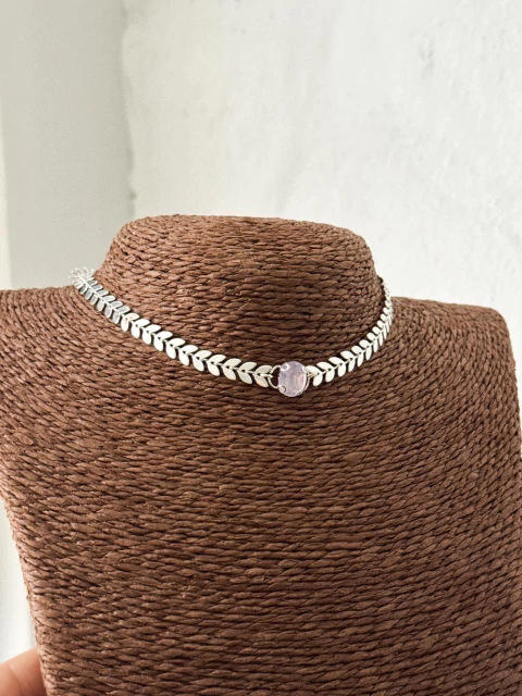 Choker Raminhos com Ponto de Luz Lilás - comprar online