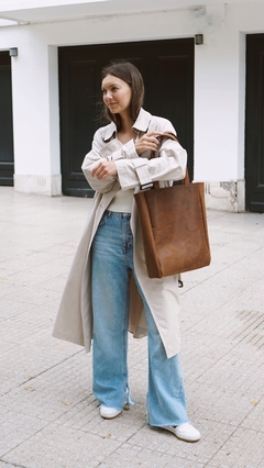 Maxi Tote Olivia | Cuero Marrón - comprar online