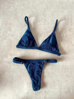 Conjunto Oceana com calcinha sirena azul.