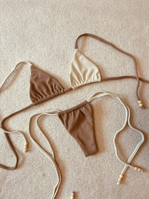 Conjunto Khali nude com off. - comprar online