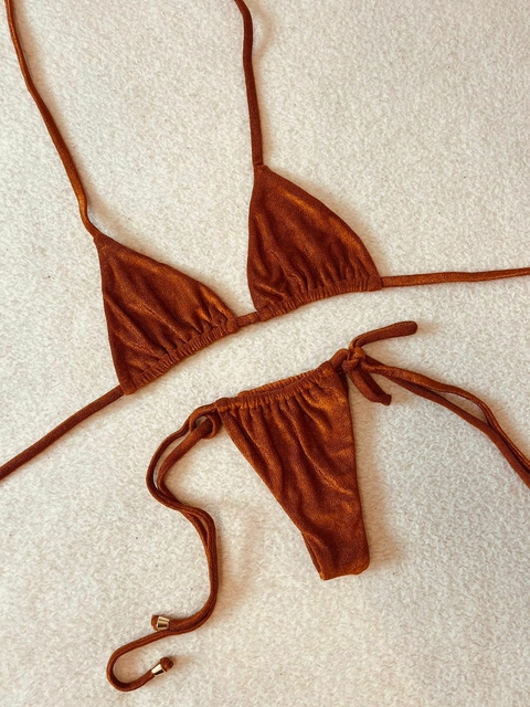 Conjunto Khali terracota vellour. - comprar online