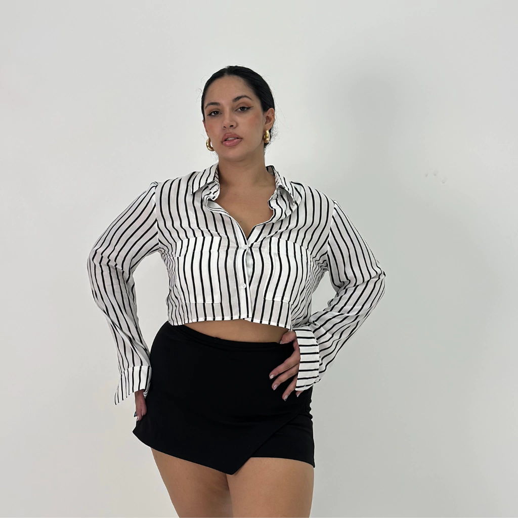 CAMISA CROPED RAYADA