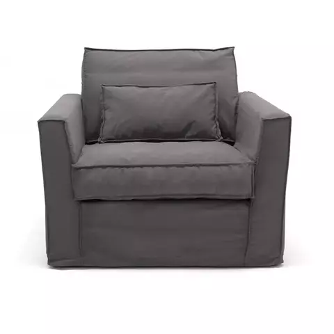 Poltrona Marambaia com capa sarja cinza - comprar online