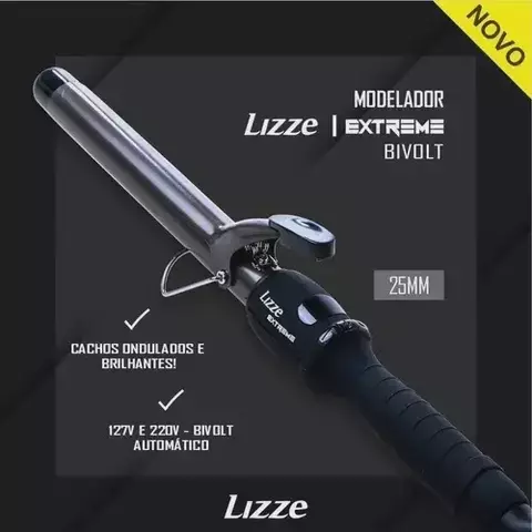 Modelador de Cachos Profissional Lizze Extreme Bivolt 25mm