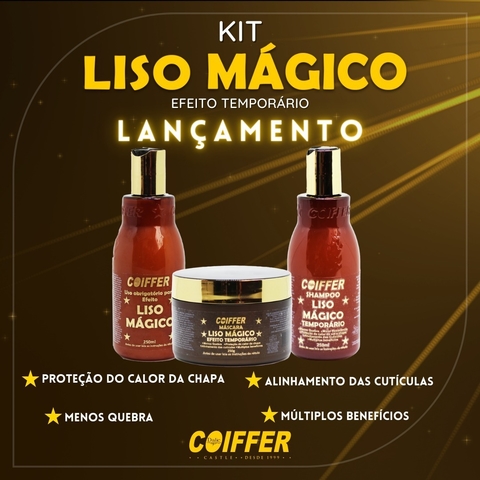 kit liso magico coiffer 3 itens