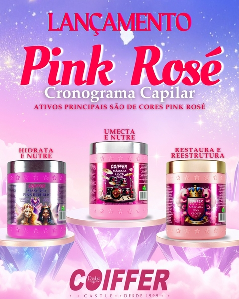 kit cronograma capilar pink rose coiffer 3 mascaras