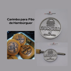 Carimbo Personalizado Clichê Alumínio (pão de hambúrguer, couro, madeira...) + Cabo - Clicheria Clone Tech