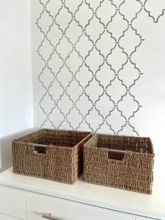 Cajones seagrass con manija cromo - Am tienda Deco