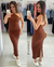 Vestido Canelado Dianna - Marrom - comprar online