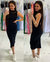 Vestido Canelado Renata - Preto