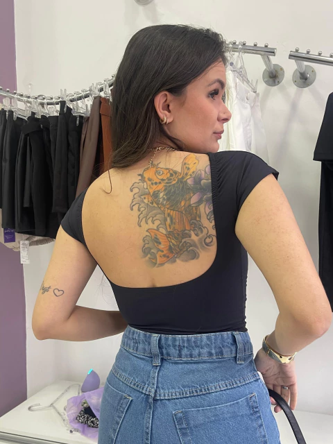 Cropped Costa Nua Sarah - Preto - comprar online